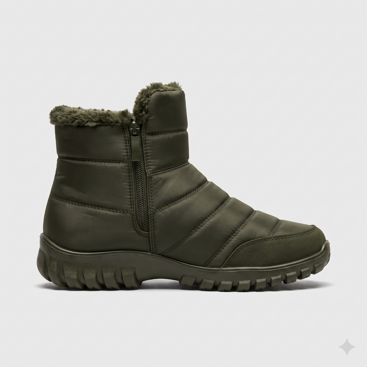 Men's Ankle Boots Quilted Faux-Fur Lined Side Zip