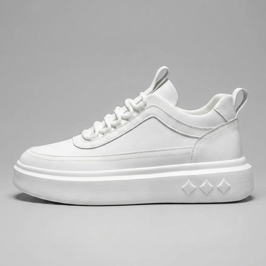 Men's Low-Top Lace Up Sneakers - Round Toe - Chunky Platform Sole