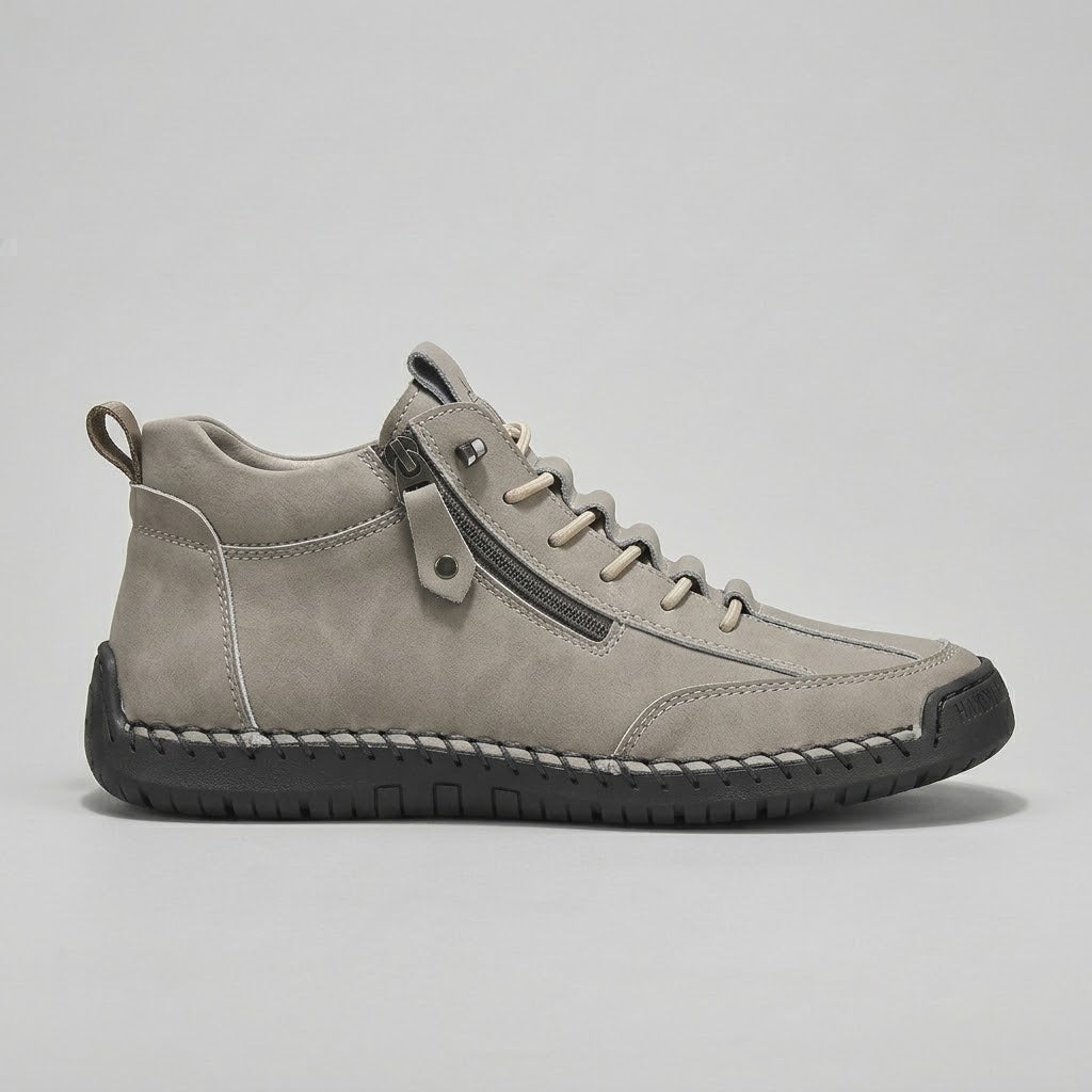 Men’s Casual High Top Shoes Side Zip Lace Up Comfort Sole