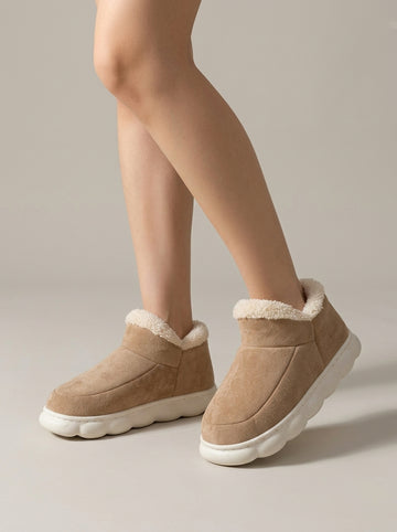 Women's Slippers Fleece-Lined Platform Sole with Sherpa Collar