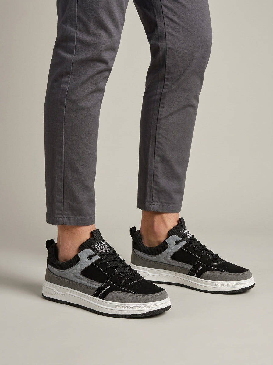 Men's Sneakers Low-Top Colorblock Lace-Up Platform Gum Sole