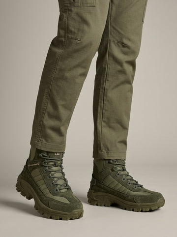 Men's Boots High-Top Lace-Up Tactical Lugged Sole Ankle