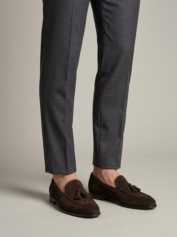 Men's Loafers Tassel Slip-On Moc-Toe Suede Penny Loafers