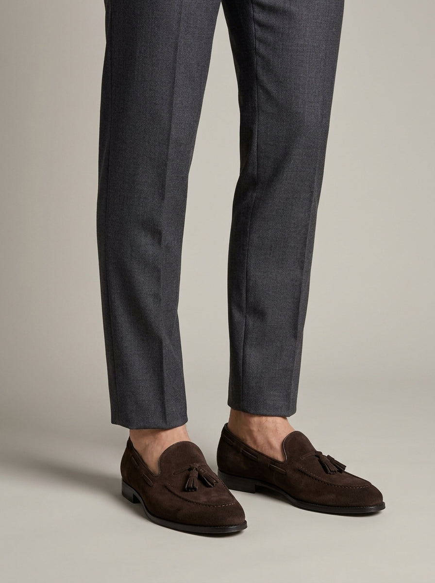 Men's Loafers Tassel Slip-On Moc-Toe Suede Penny Loafers