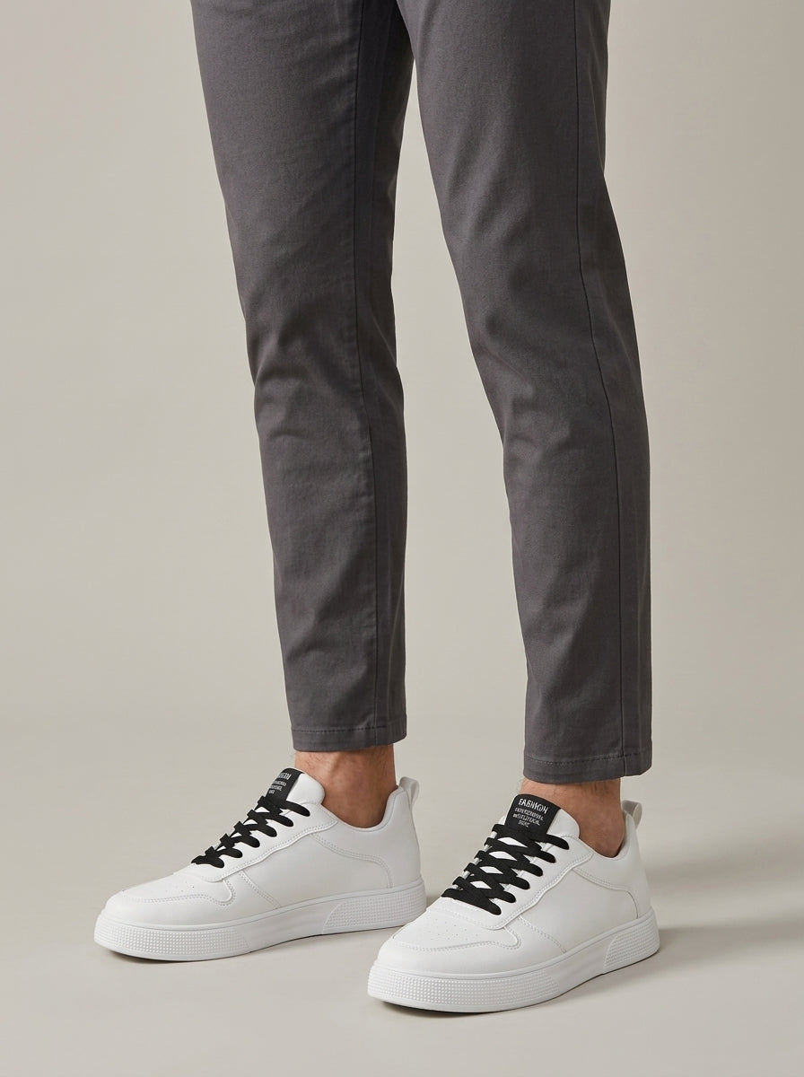 Men's Sneakers Low-Top Lace-Up Platform Sole Perforated Toe