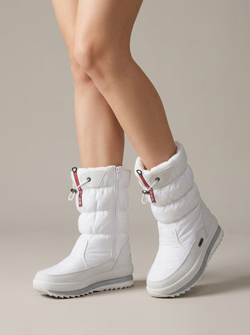 Women's Mid-Calf Boots Quilted Puffer Side-Zip Platform
