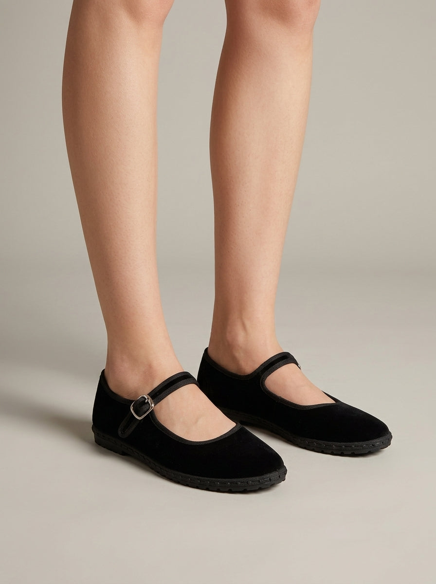Women's Mary Jane Flats Round Toe - Adjustable Buckle Strap