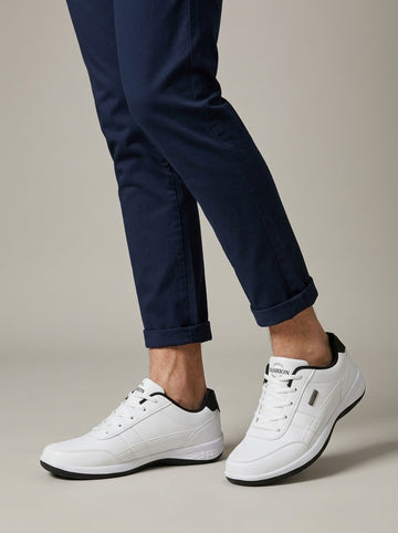 Men's Sneakers Low-Top Lace-Up Contrast Stripe Athletic
