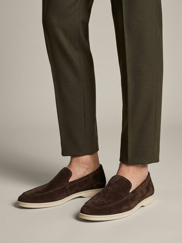 Men's Penny Loafers Suede Slip-On Moc-Toe Flat