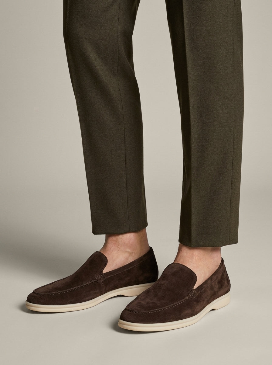 Men's Penny Loafers Suede Slip-On Moc-Toe Flat