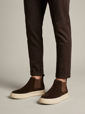 Men's Sneakers Chelsea Slip-On Platform Sole Suede Ankle Boot