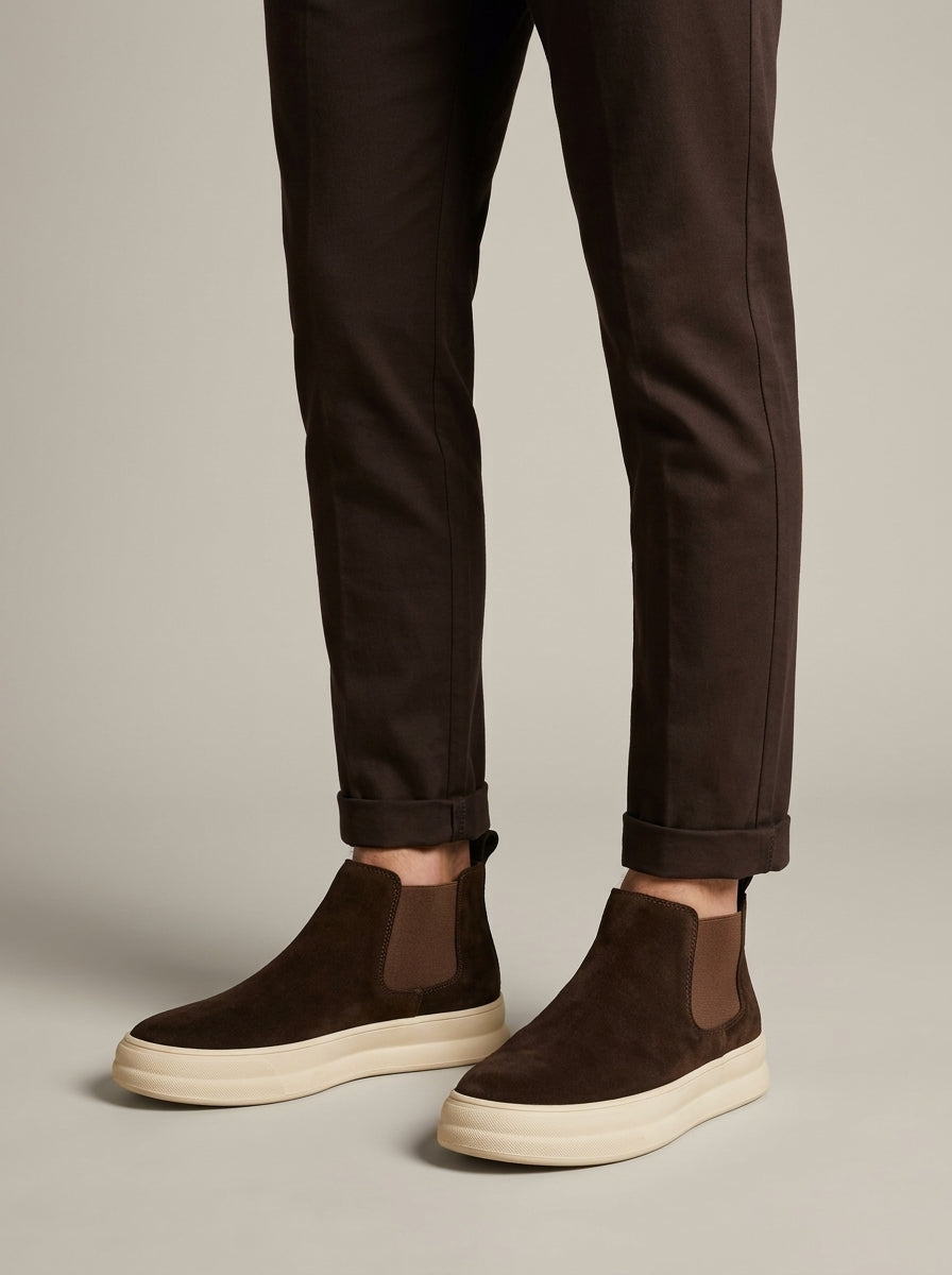Men's Sneakers Chelsea Slip-On Platform Sole Suede Ankle Boot