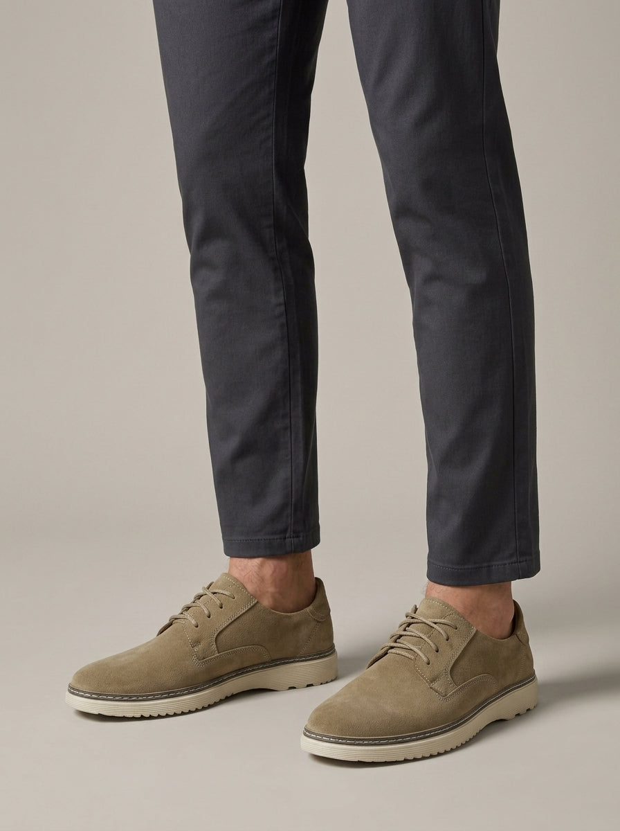 Men's Sneakers Suede Low-Top Lace-Up Platform Sole