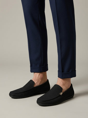 Men's Loafers - Slip-On - Moc Toe - Metal Hardware Accent