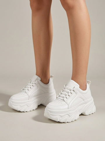 Women's Platform Sneakers Chunky Wave Sole Statement