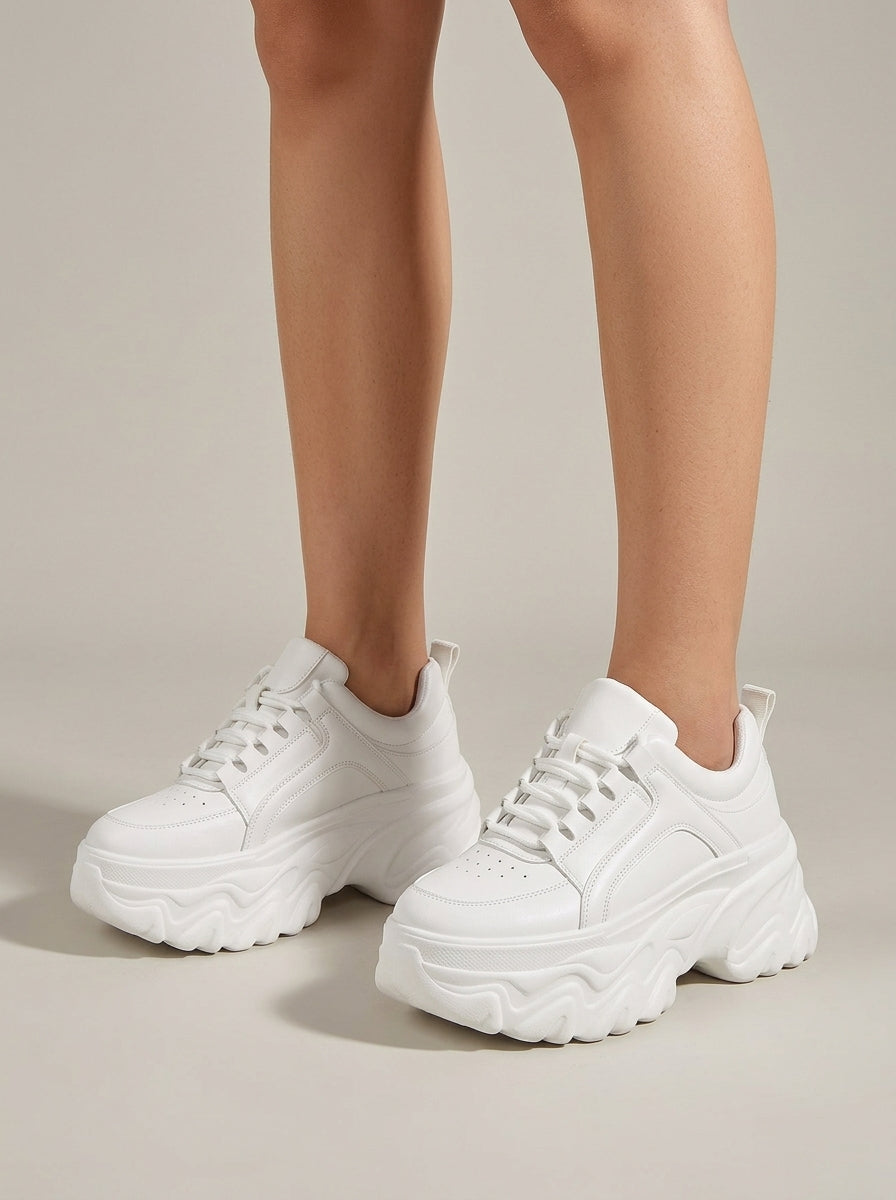 Women's Platform Sneakers Chunky Wave Sole Statement