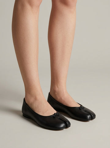 Women's Flats Split-Toe Tabi Slip-On Leather Ballet