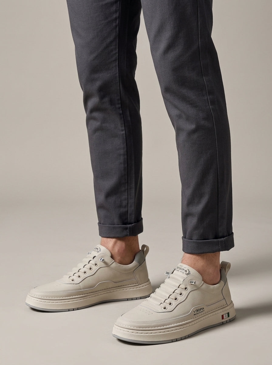 Men’s Casual Low Top Sneakers Flexible Platform Sole