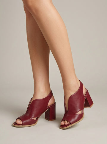 Women's Slingback Sandals Block Heel Open-Toe Wide Upper