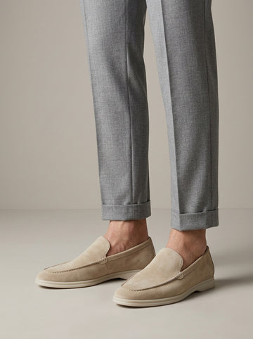 Men’s Suede Slip-On Loafers Moc Toe Soft Sole Casual