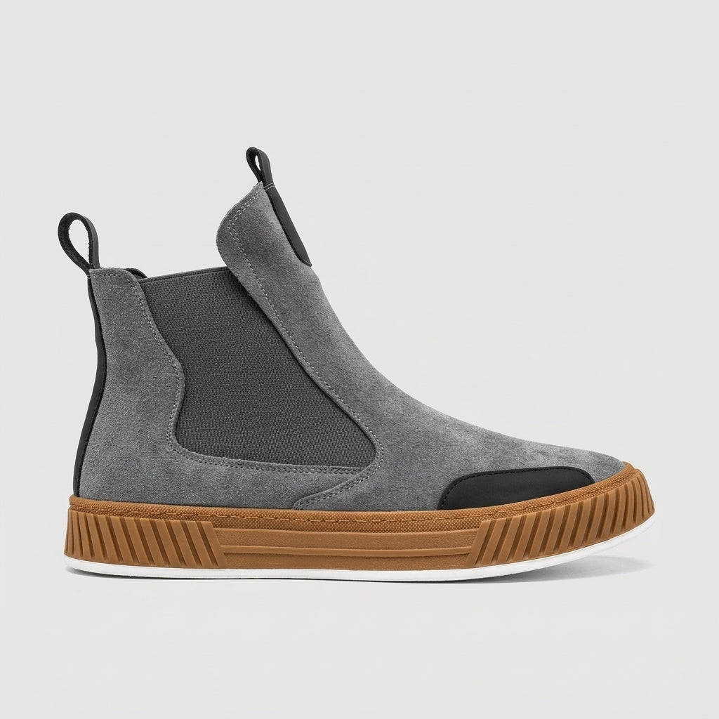 Men's Ankle Boots Chelsea Style Elastic Side Panels Platform Sole
