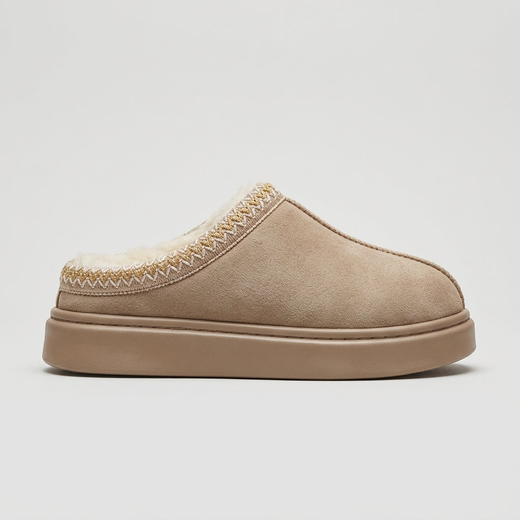 Women's Slippers Fleece-Lined Closed-Toe Slip-On Whipstitch