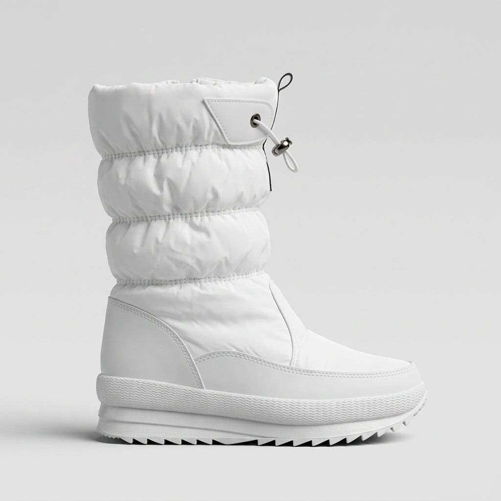 Women's Mid-Calf Boots Quilted Puffer Side-Zip Platform