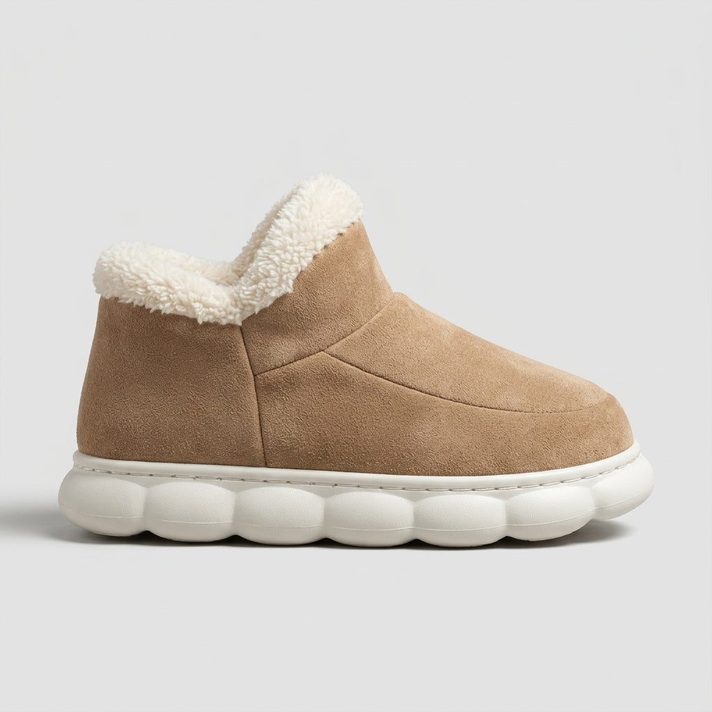 Women's Slippers Fleece-Lined Platform Sole with Sherpa Collar