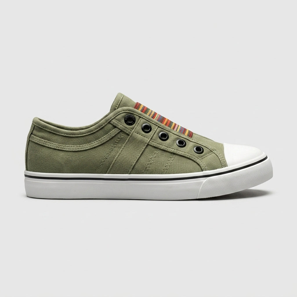 Women's Sneakers Low-Top Round Toe Slip-On Canvas
