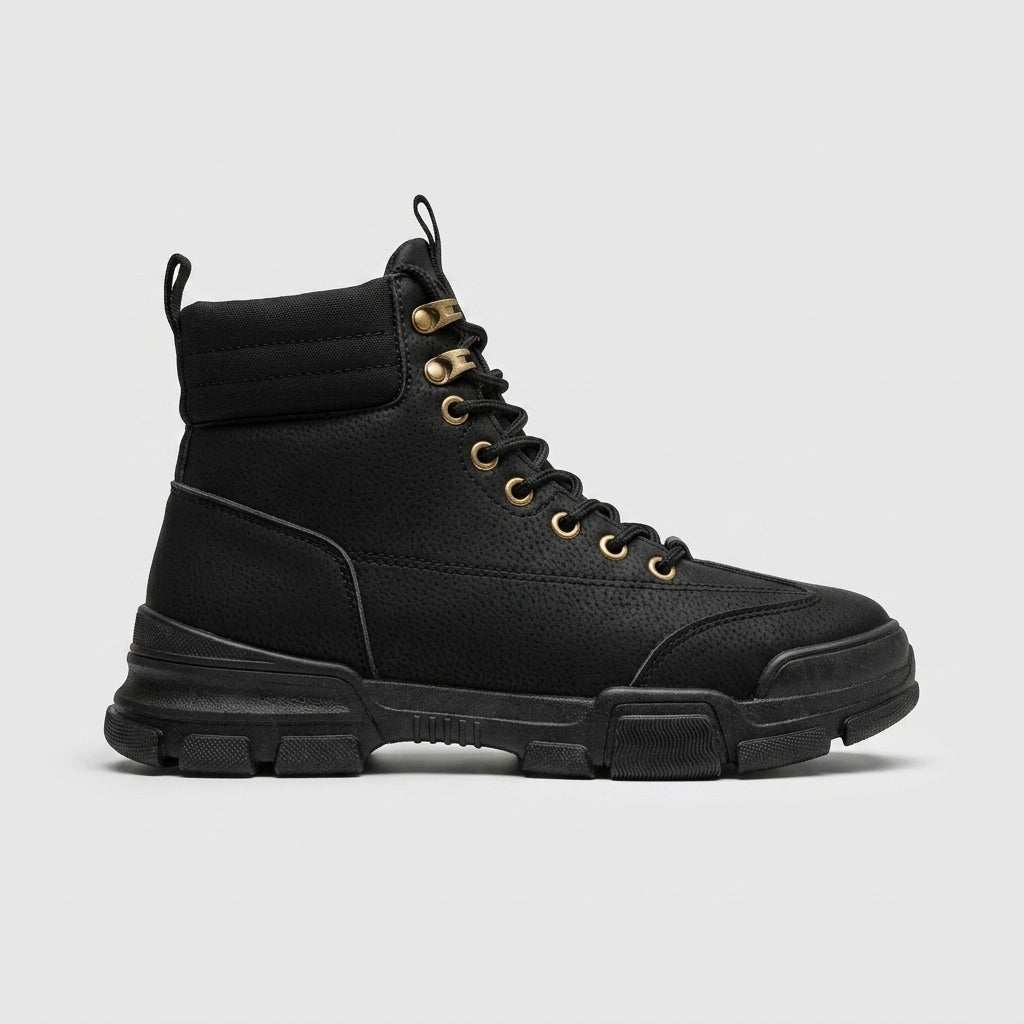 Men's Boots Lace-Up Ankle Platform Round Toe