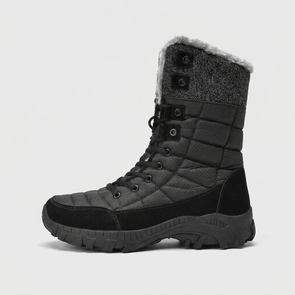 Men's Winter Boots Faux-Fur Lined Lace-Up Mid-Calf Platform