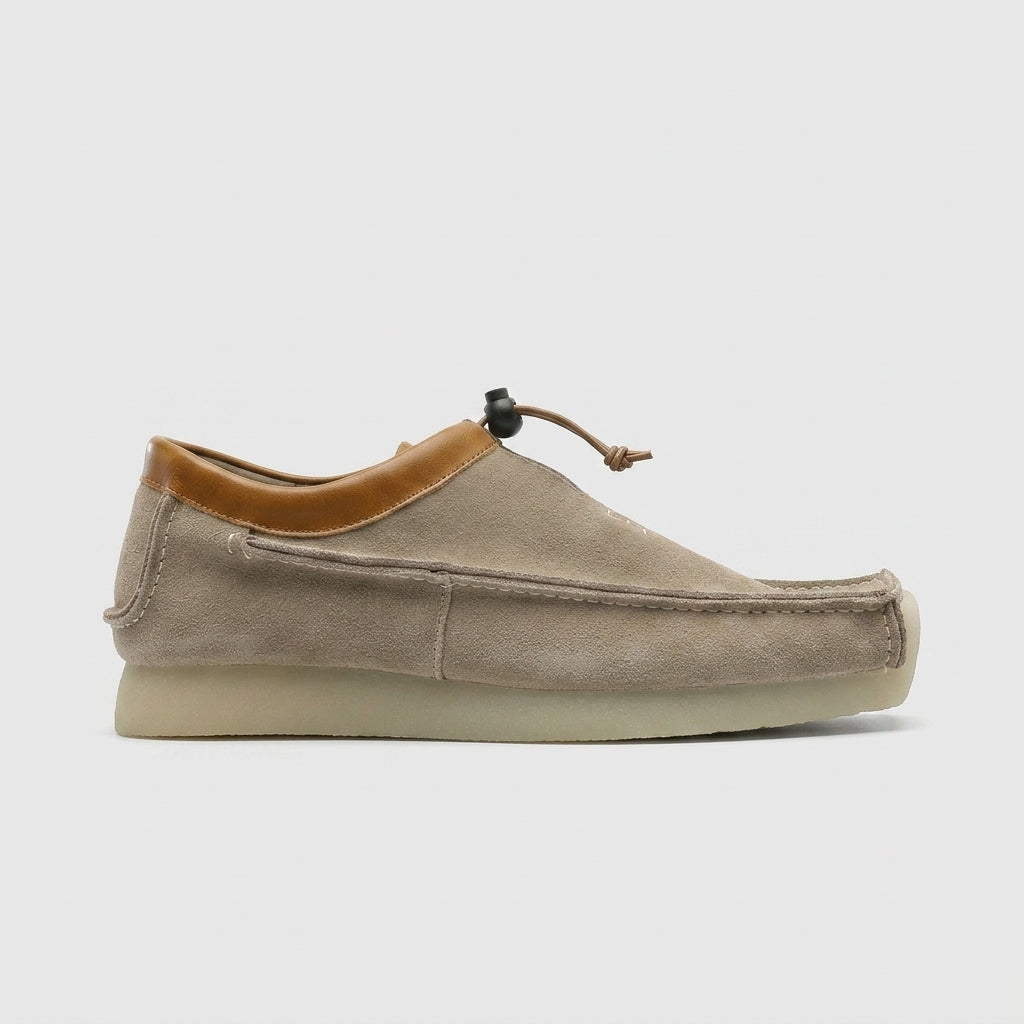 Men's Loafers Square Toe - Suede - Toggle Closure - Flat Sole