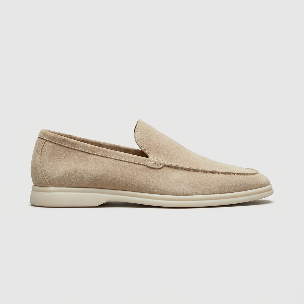 Men’s Suede Slip-On Loafers Moc Toe Soft Sole Casual
