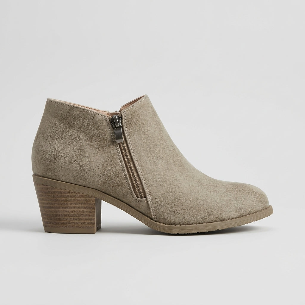 Women's Classic Side Zip Ankle Boots Block Heel Booties
