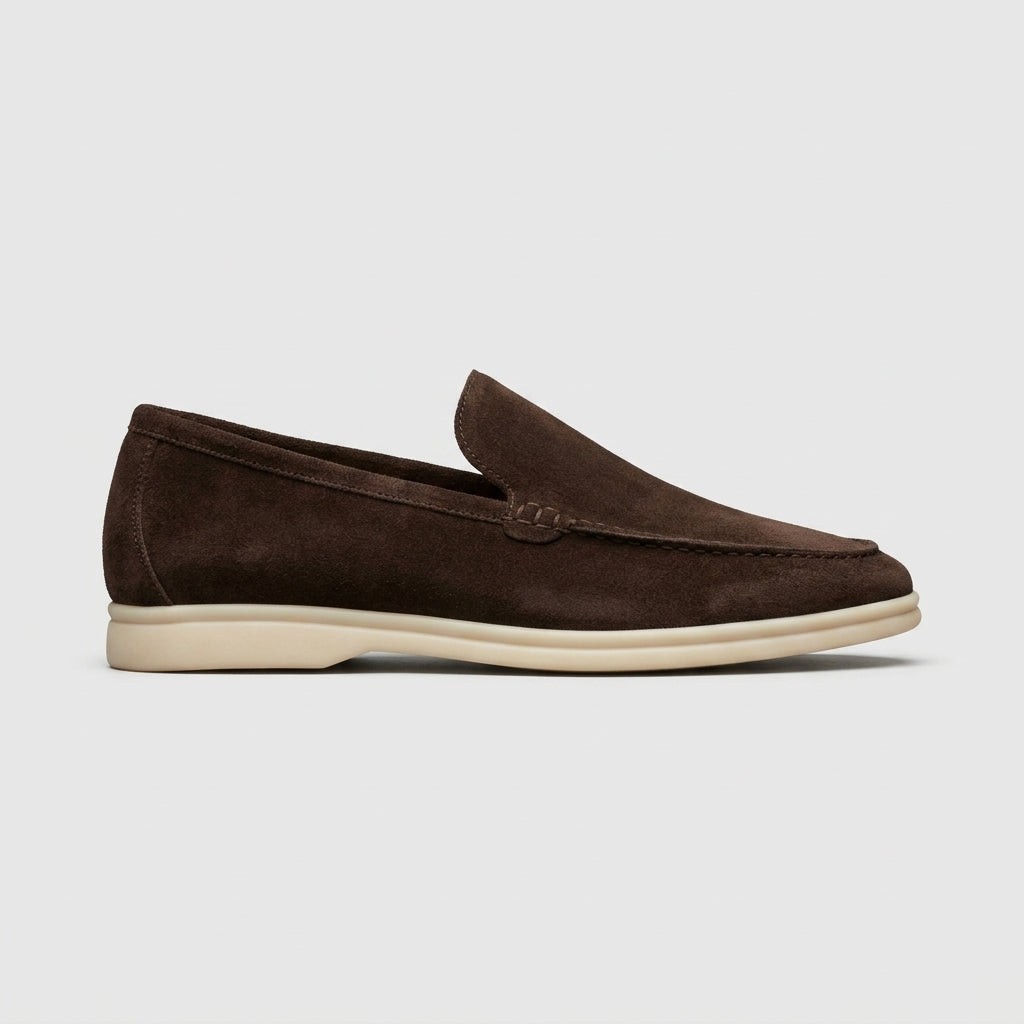 Men's Penny Loafers Suede Slip-On Moc-Toe Flat