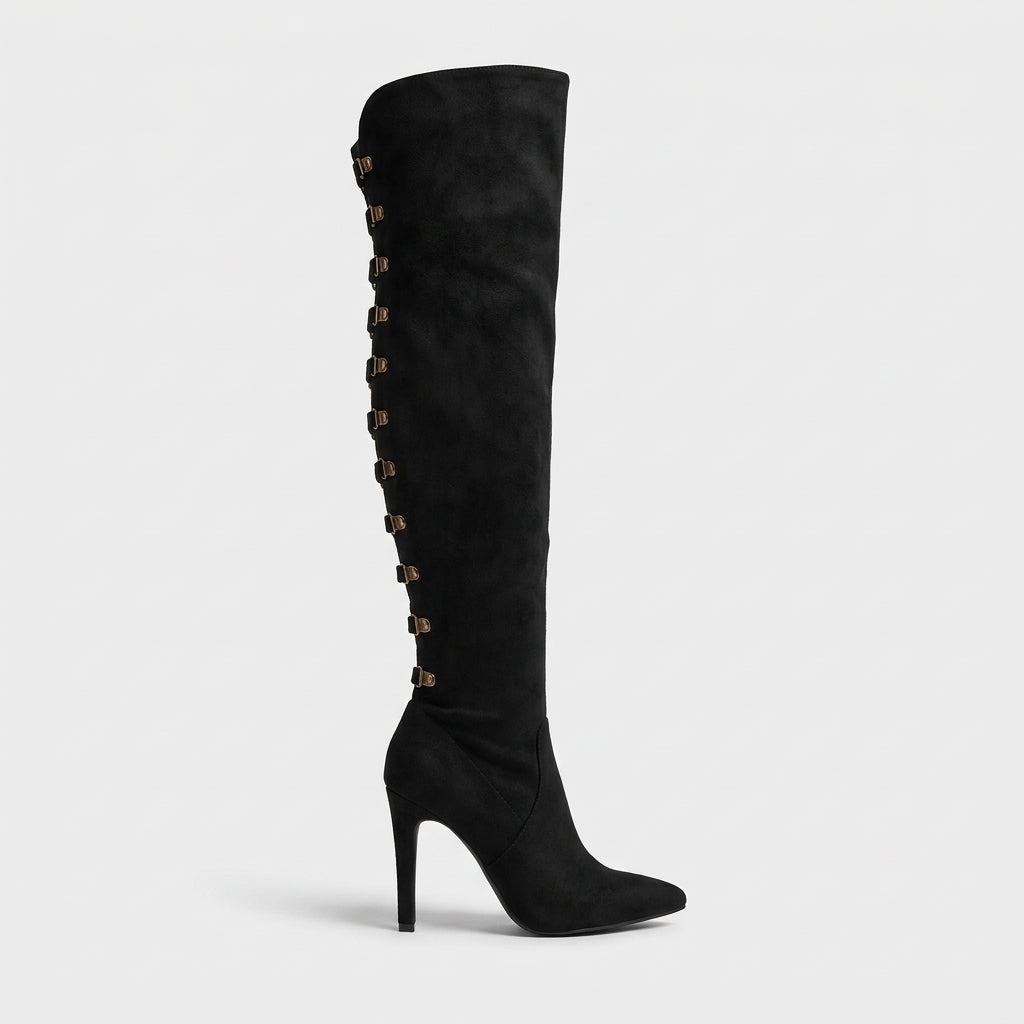 Women's Boots Over-The-Knee Stiletto Heel Side Cutout Zipper