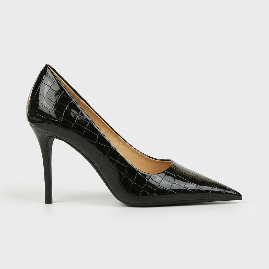 Women's Stilettos Pointed Toe High Heel Crocodile Embossed Pumps