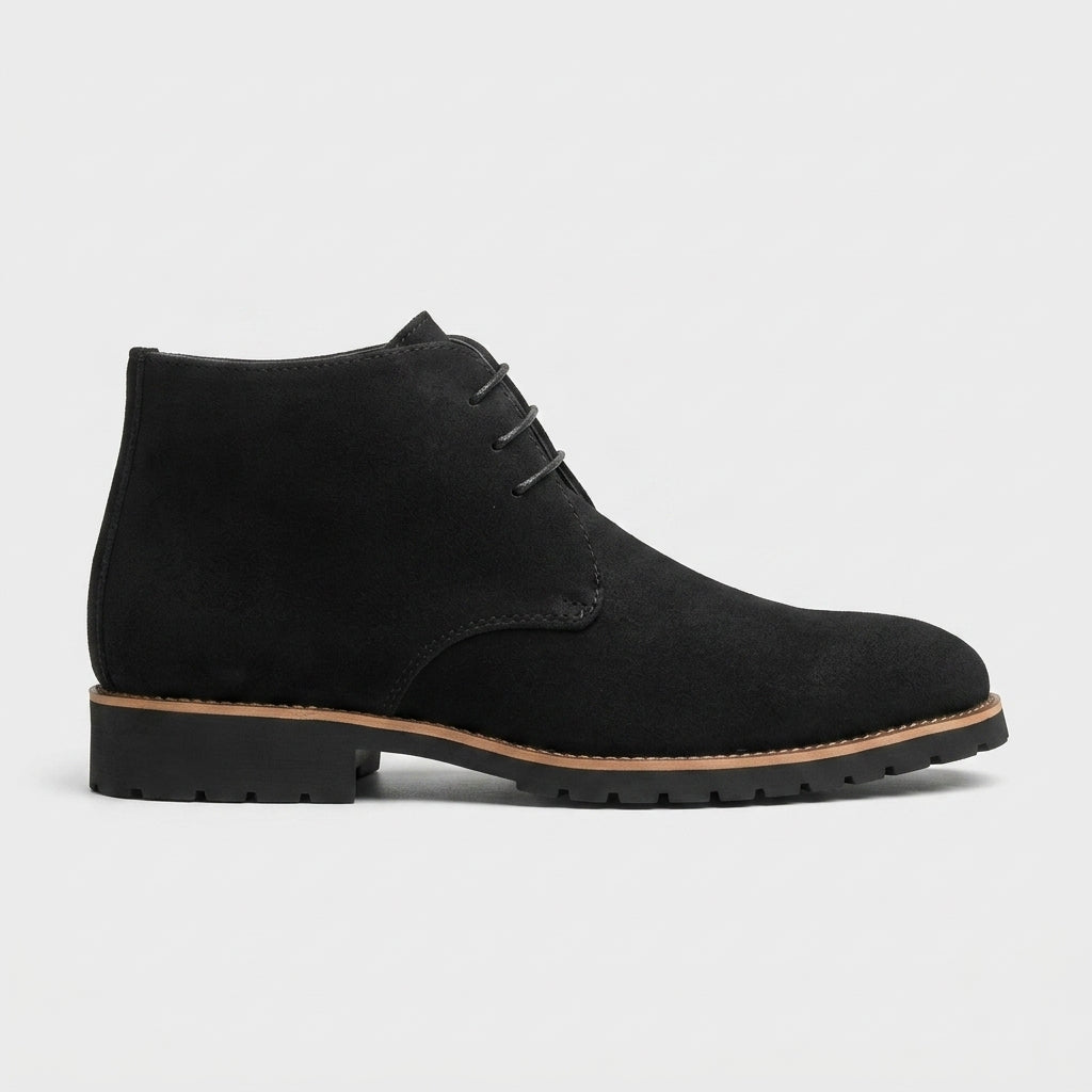 Men's Ankle Boots Suede Chukka Lace-Up - Low Block Heel