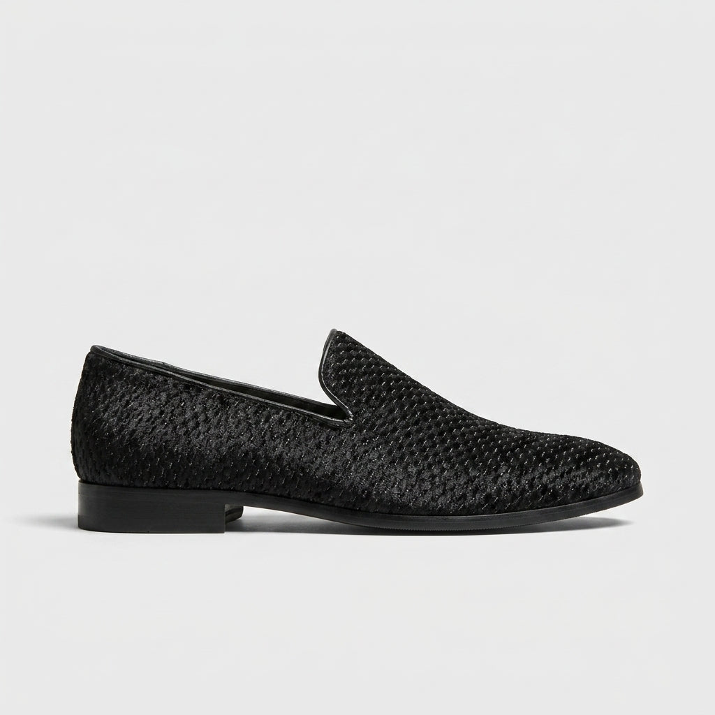Men's Penny Loafers Slip-On Textured Woven Pattern