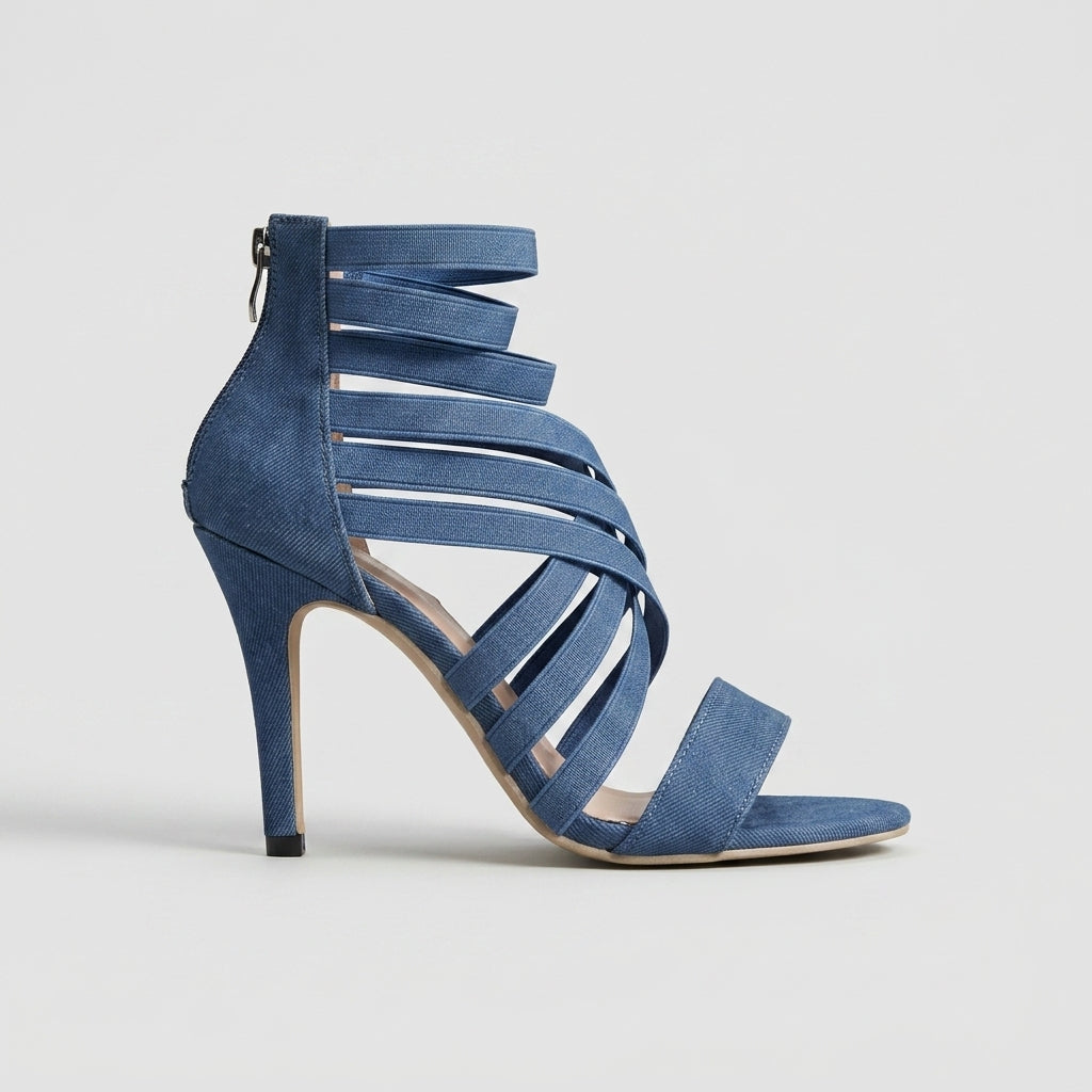 Women's Stiletto Sandals Multi-Strap Cutout Open-Toe Heels