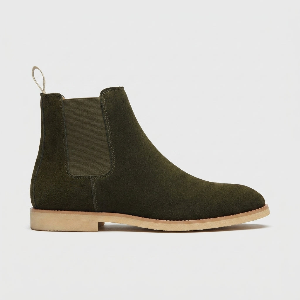Men's Ankle Boots Chelsea Style - Suede - Elastic Side Panel