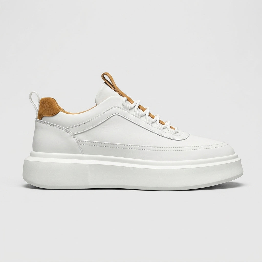 Men's Low-Top Lace Up Sneakers - Round Toe - Chunky Platform Sole
