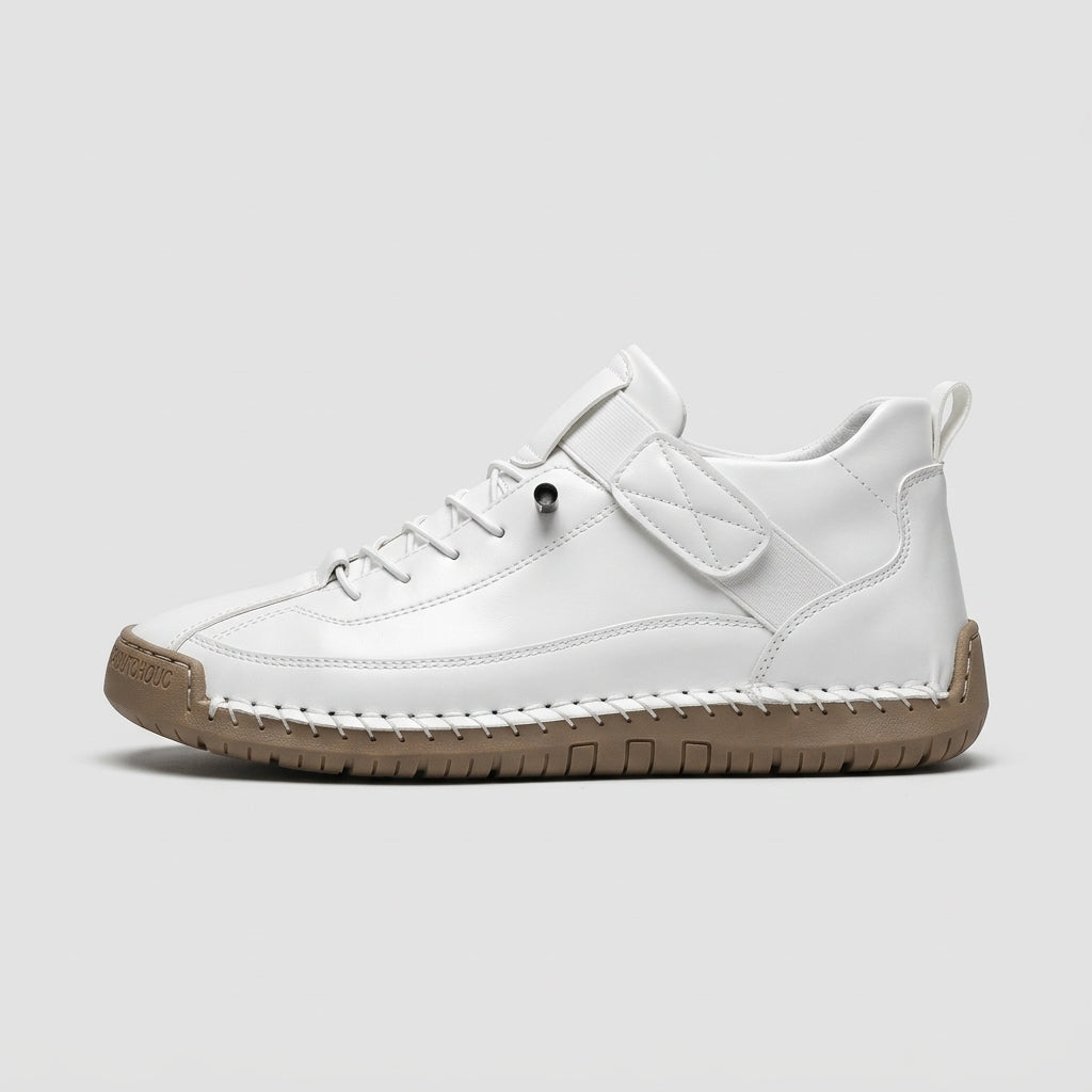 Men's Sneakers Low-Top Hand-Stitched Sole Hook-and-Loop Strap