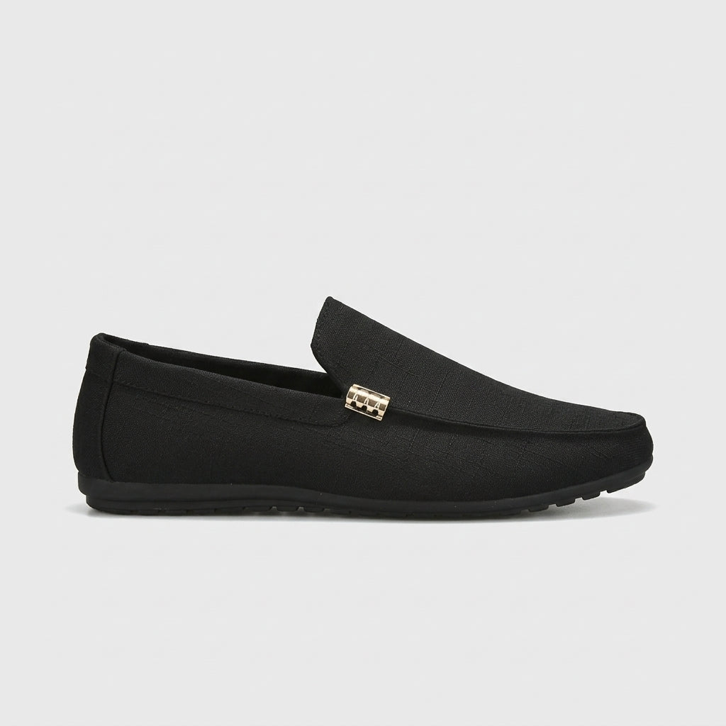Men's Loafers - Slip-On - Moc Toe - Metal Hardware Accent