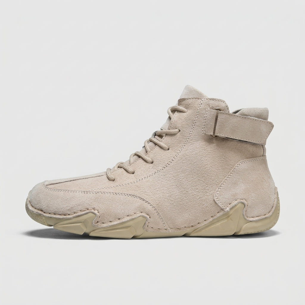 Men's High-Top Ankle Boots Lace-Up Suede Hook-and-Loop Strap