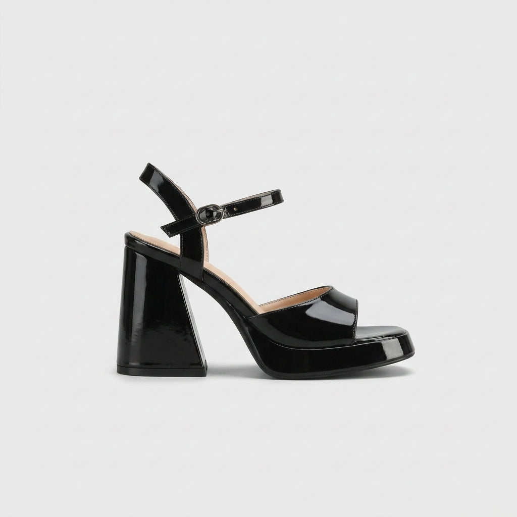 Women's Platform Sandals with Ankle Strap and Chunky Block Heel