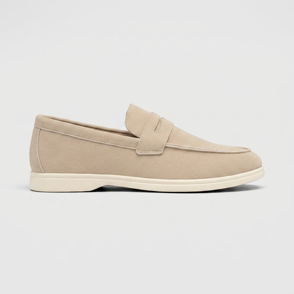 Men's Penny Loafers Slip-On Suede Flat Sole