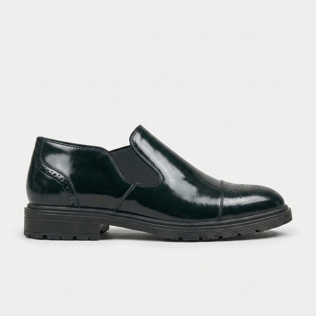 Men's Chelsea Boots Brogue Cap Toe Elastic Gore Treaded Sole