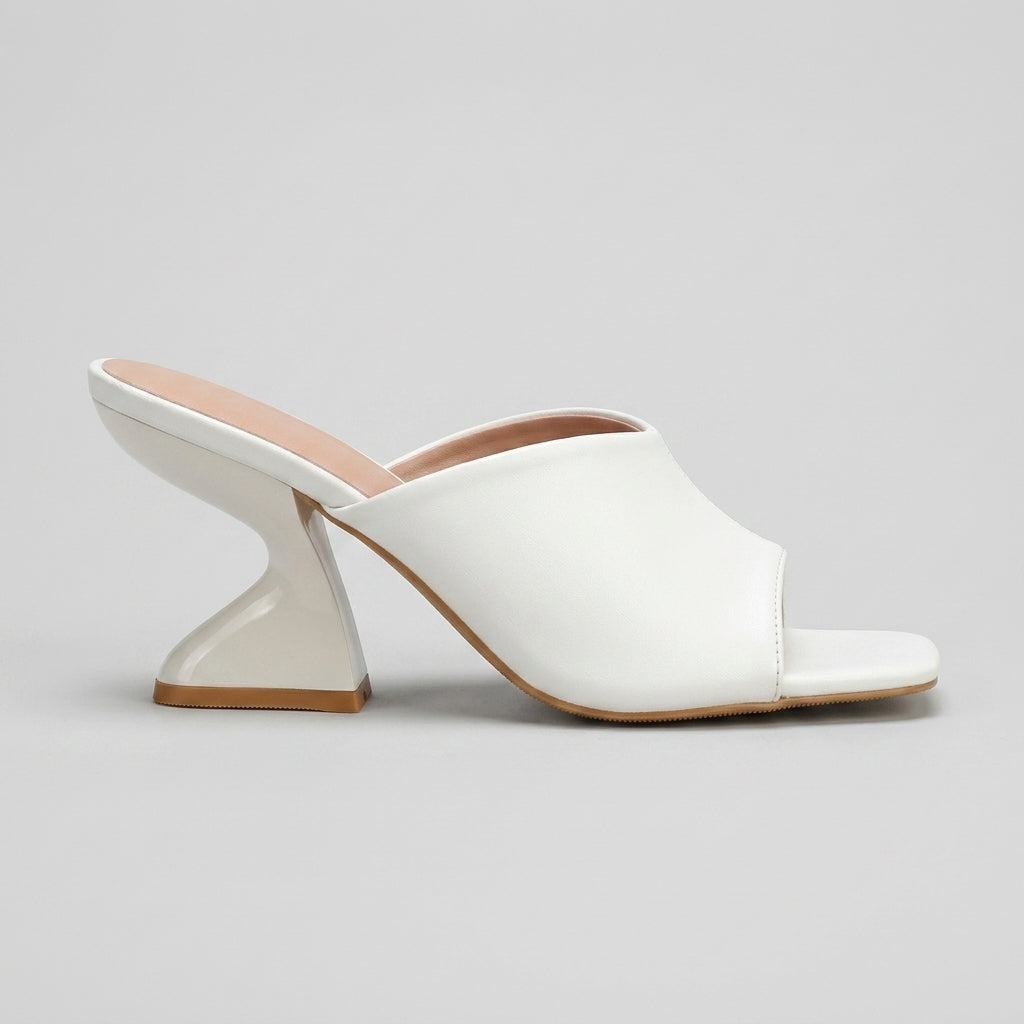 Women's Heels Square Toe Mule Slide with Block Heel