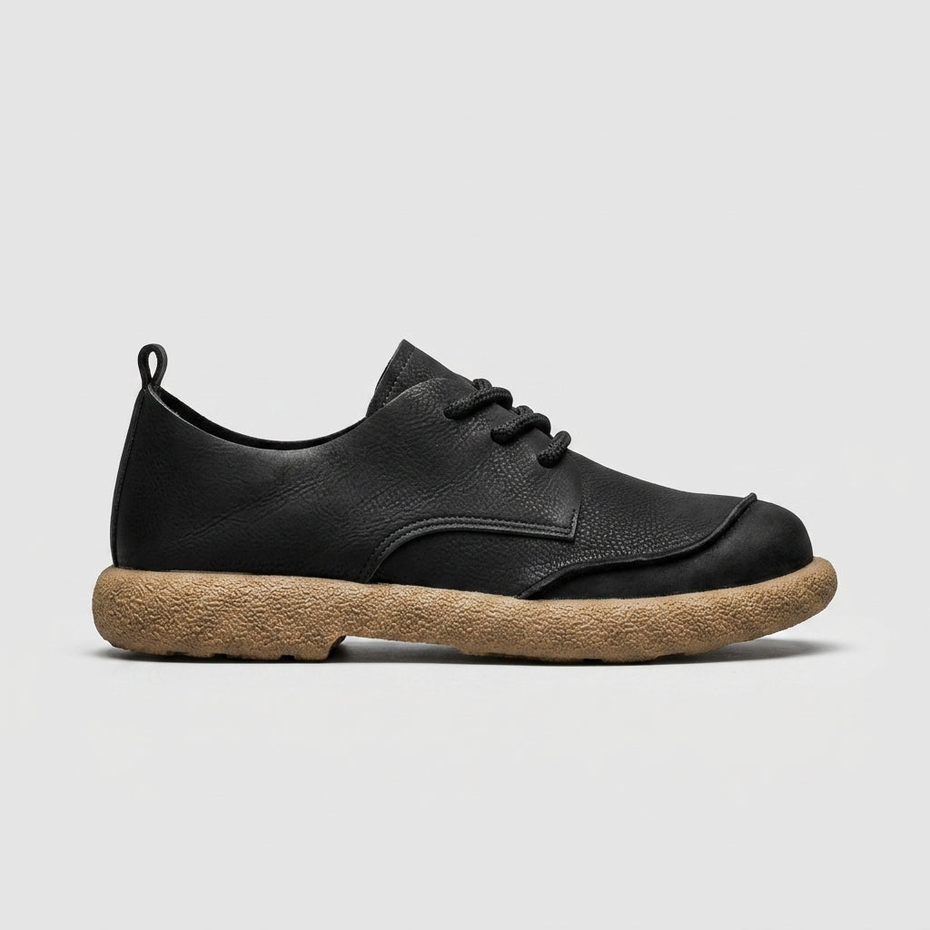 Men's Round Toe Sneakers Low-Top Lace-Up Retro Workwear Style